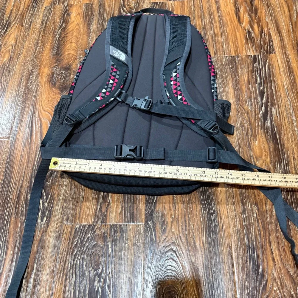 North Face Jester Backpack Womens Pink Black Geometric Triangle A93H Bookbag